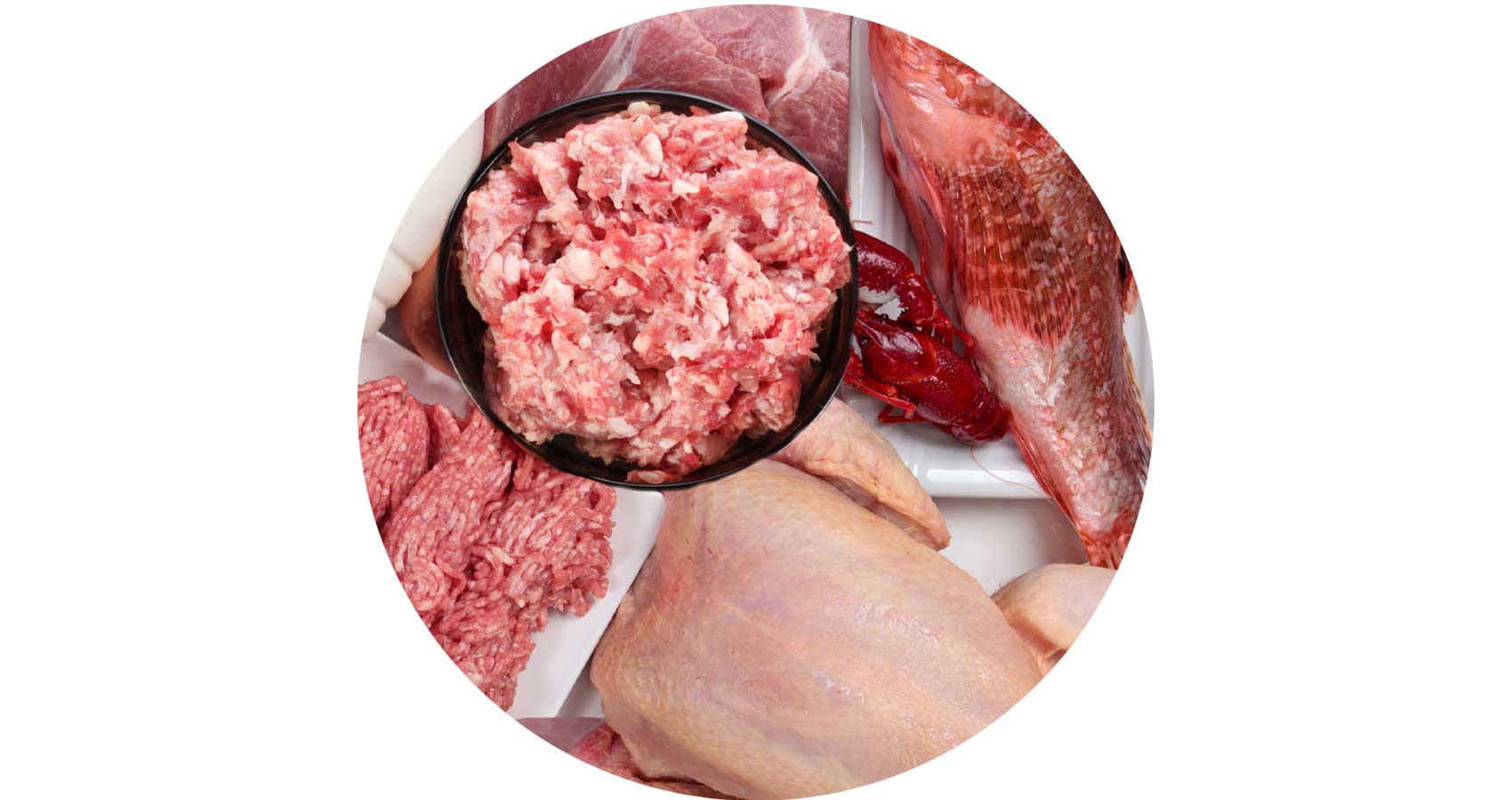 Raw meat on platter with reference to cholesterol