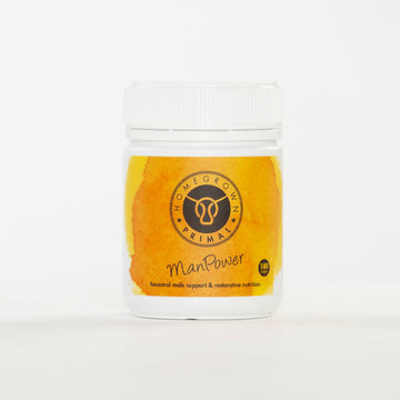 ManPower grass-fed bovine testes, heart, liver blend, New Zealand-sourced nutrient-dense food.