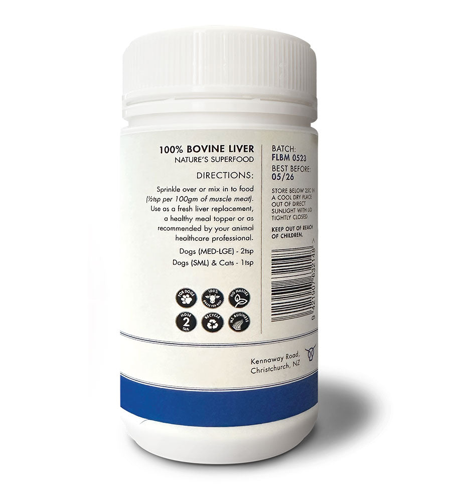 Bovine Liver powdered supplement for dogs & cats, Homegrown Primal