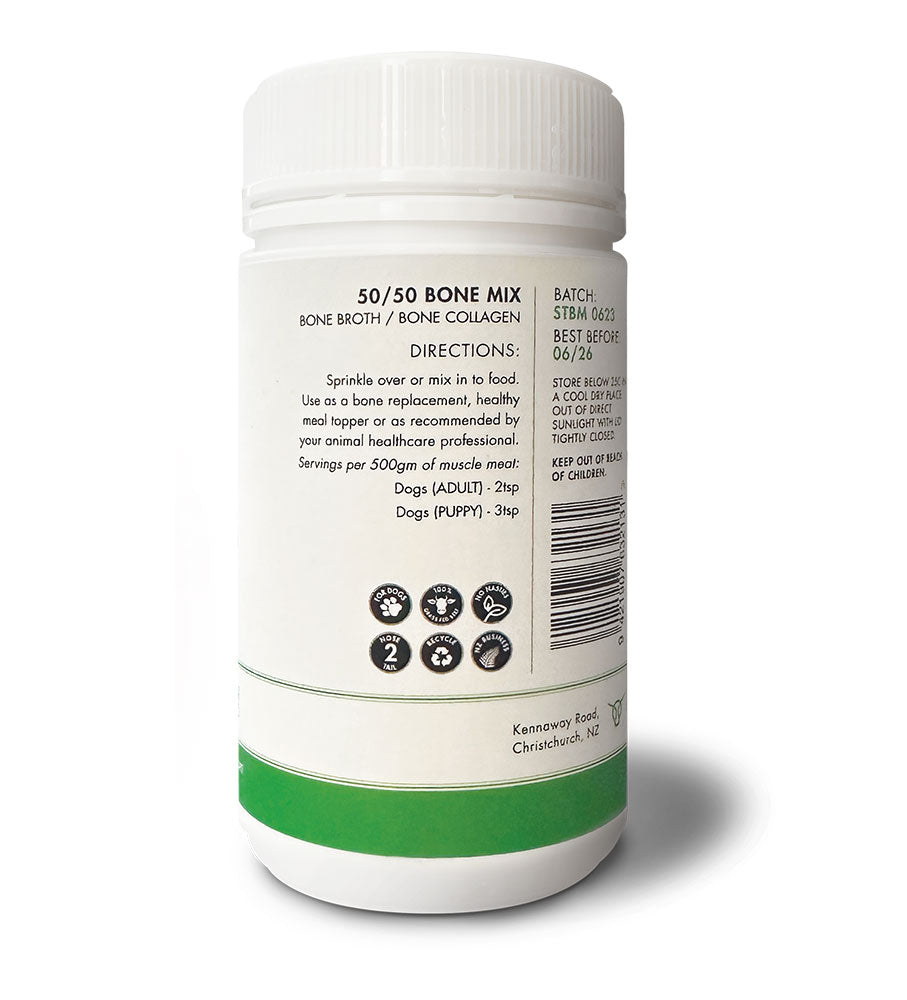 Bovine Bone Broth & Bone Collagen powdered supplement for dogs & cats, Homegrown Primal