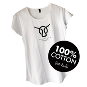 Front view of our white womens tshirt